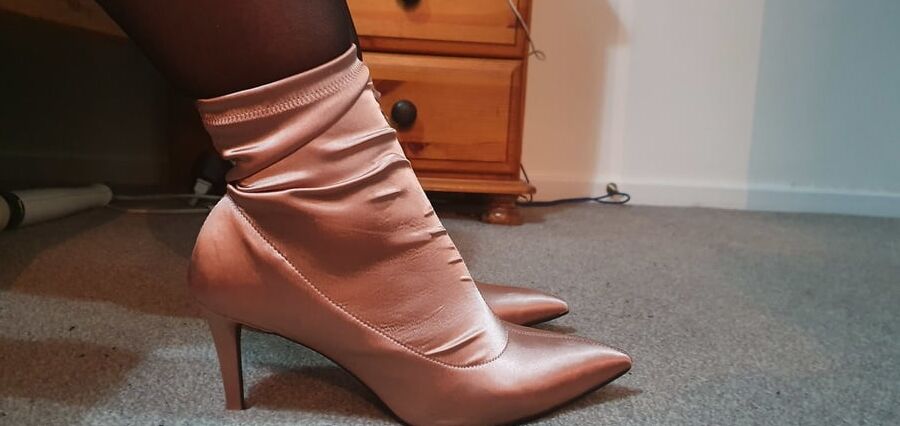 Satin Ankle Boots