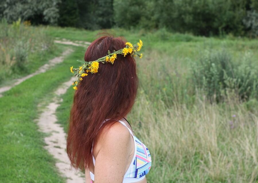 In Field with wreath