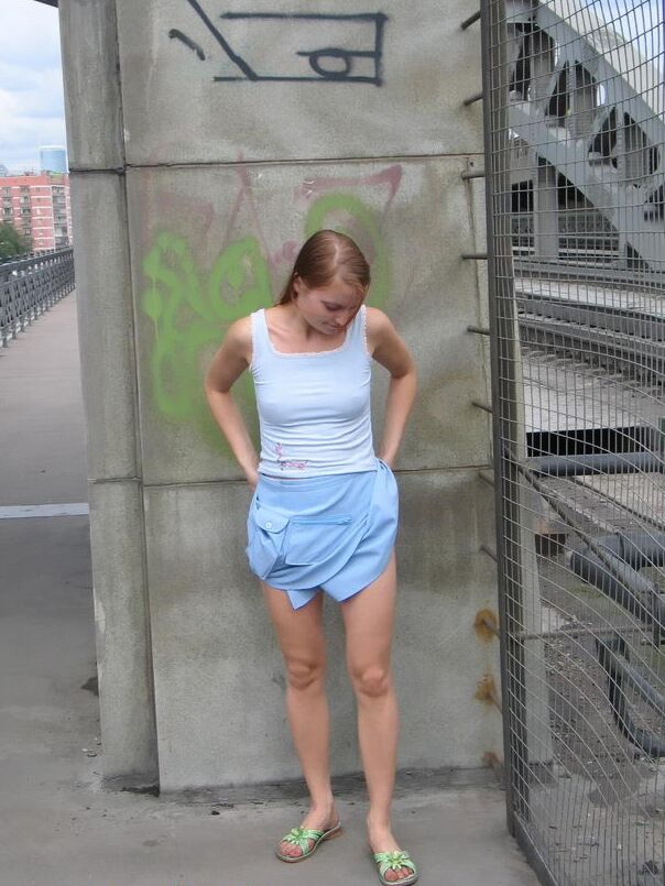 Public sauna and a beautiful girl