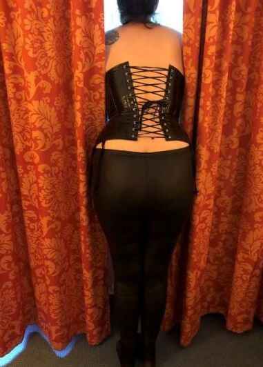 Heels, Leggings, Corset and Blowjob