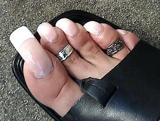 Long Nails Gloves and Transparent Sandals