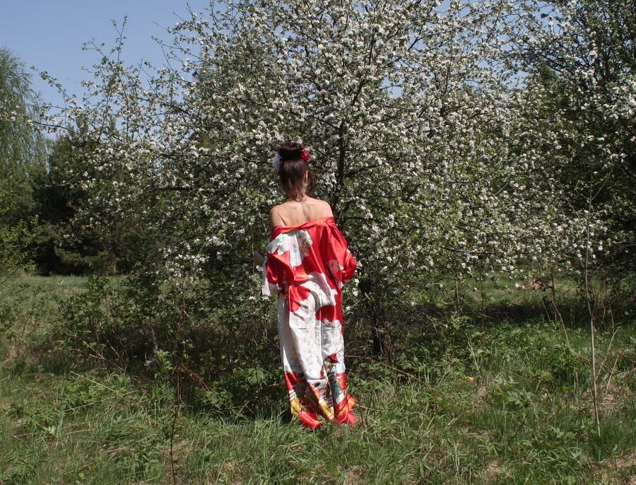 Geisha Style near white flower