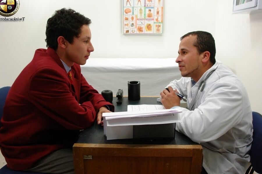 Jimmy gets special attention from the campus doctor