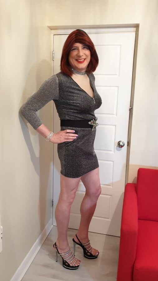 Sissy Lucy gets hard while trying out her new boobs
