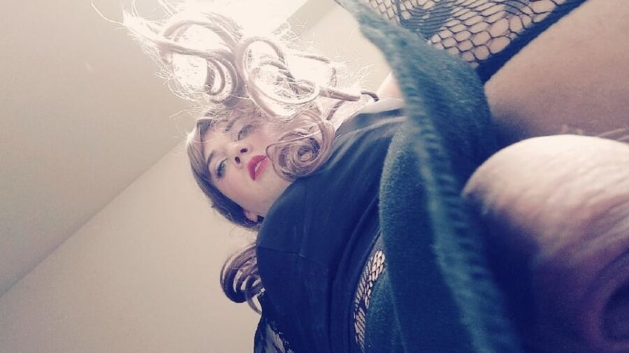 Sissy slut skirt and dick whip out