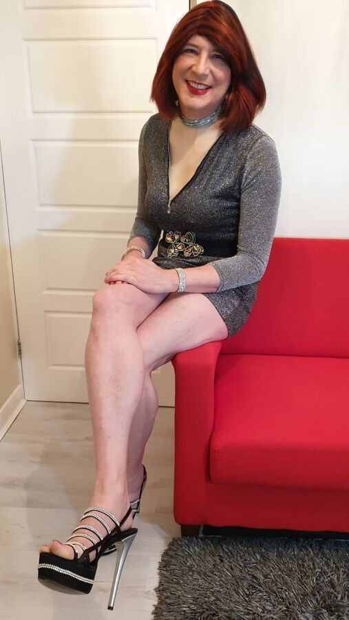 Sissy Lucy gets hard while trying out her new boobs