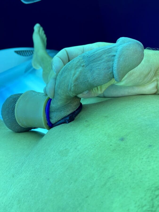 Being a horny slut in public tanning bed and at home today