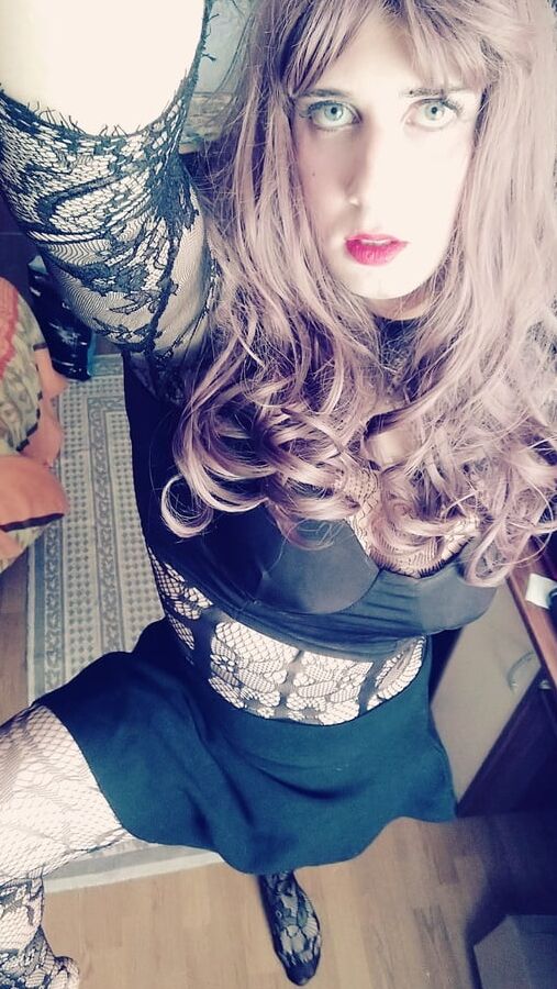 Sissy slut skirt and dick whip out