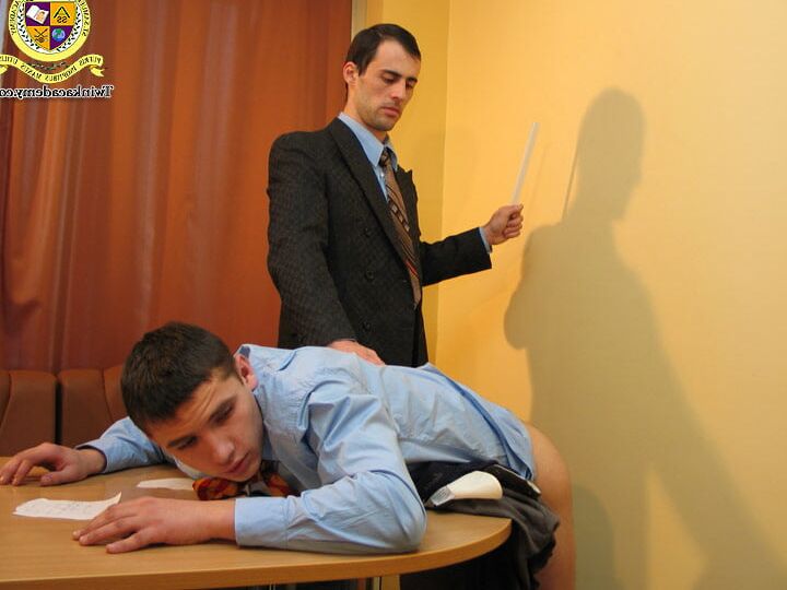 Marty gets spanked in detention by the headmaster