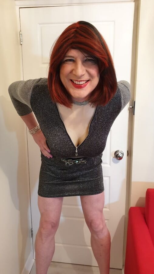 Sissy Lucy gets hard while trying out her new boobs