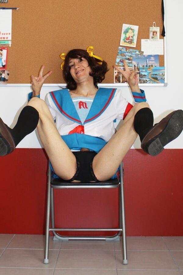 Crossdress cosplay Haruhi secret toy