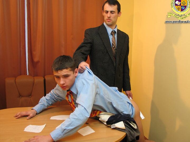 Marty gets spanked in detention by the headmaster