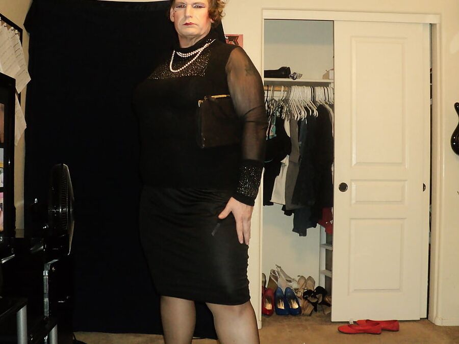 Cross-dresser Blair Scott in nylons and heels
