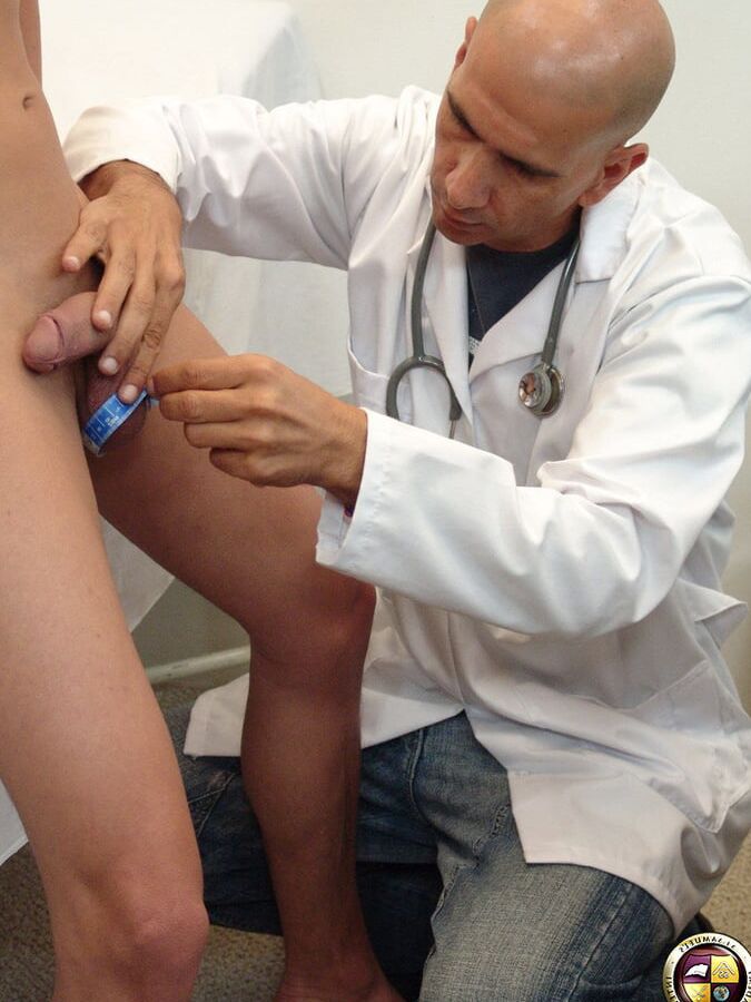 Latino boy Fidel has his medical