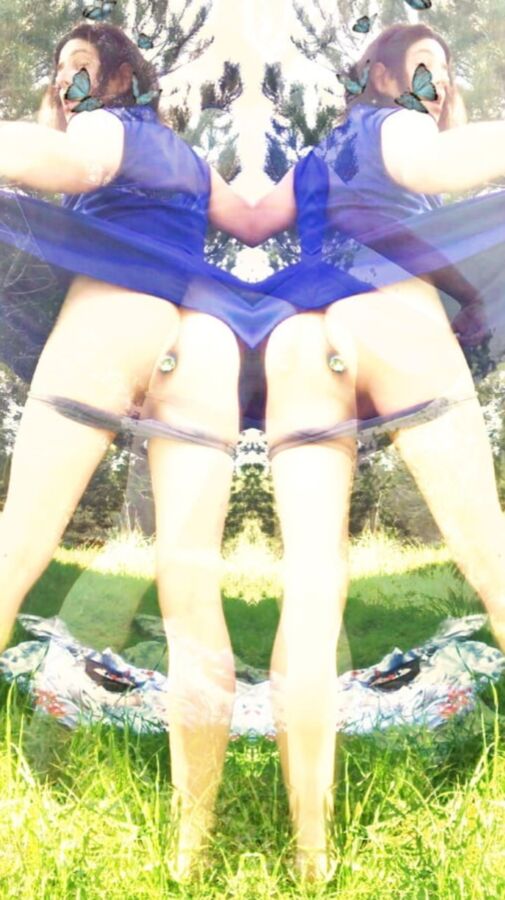 Blue dress and nature