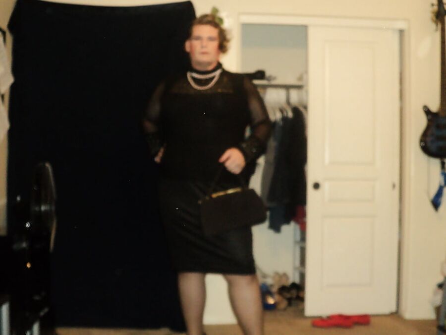 Cross-dresser Blair Scott in nylons and heels