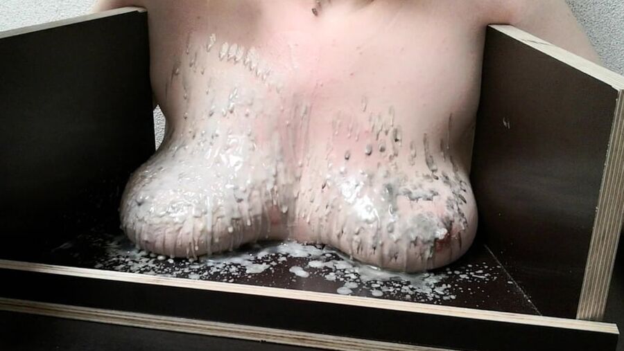 The tit torture device - extrem hot candle wax Part
