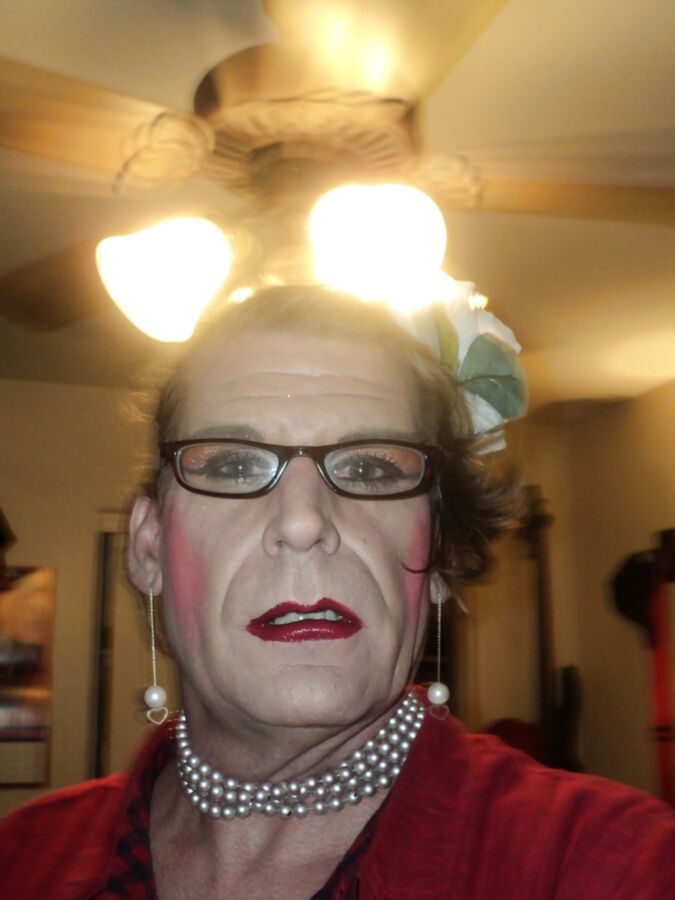 Cross-dresser Blair Scott in nylons and heels