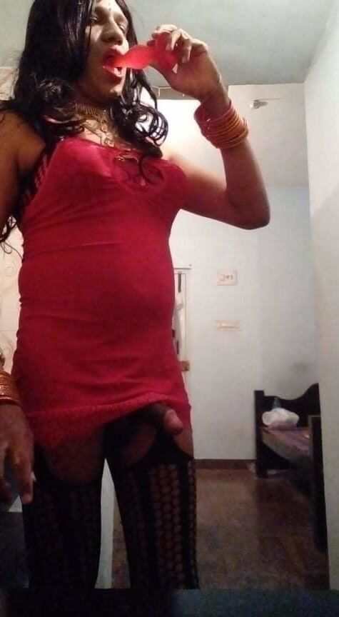 Priya Sissy in babydoll with showing hot dick