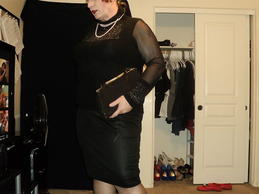 Cross-dresser Blair Scott in nylons and heels