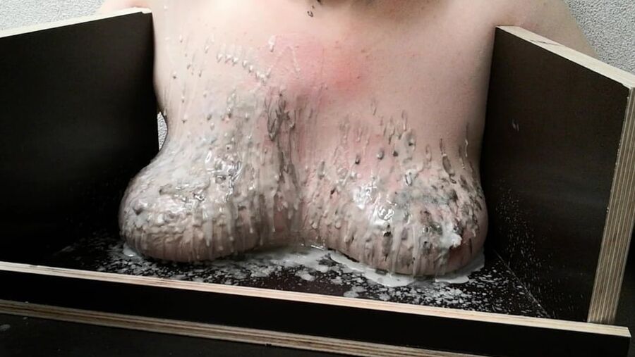 The tit torture device - extrem hot candle wax Part