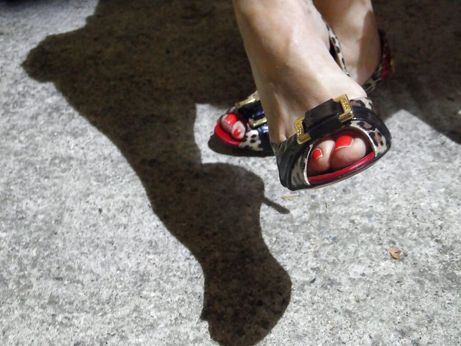 my wifes peeptoes in France