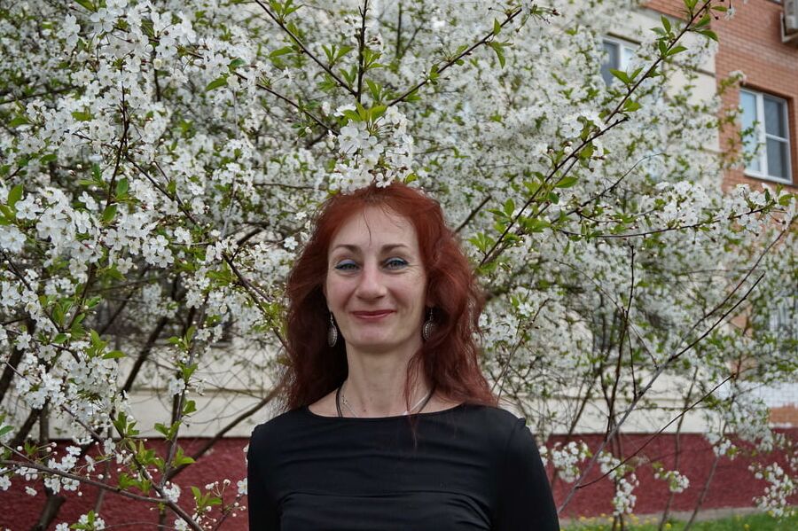 In white cherry-flowers