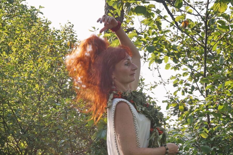 Flame Redhead near Lake