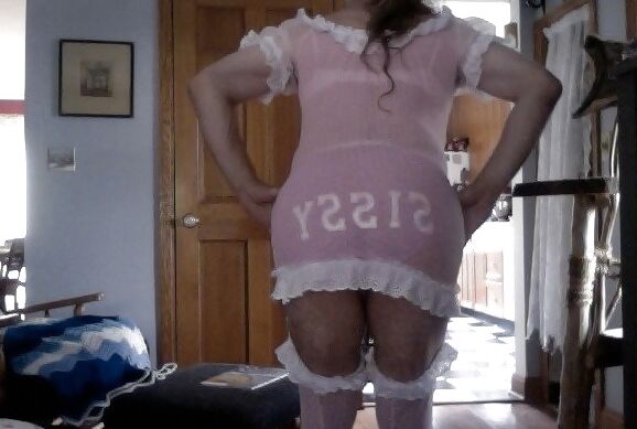 Beautiful Passable White CD Sissy in Purple Mini Dress