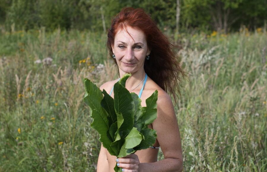Woman and horseradish
