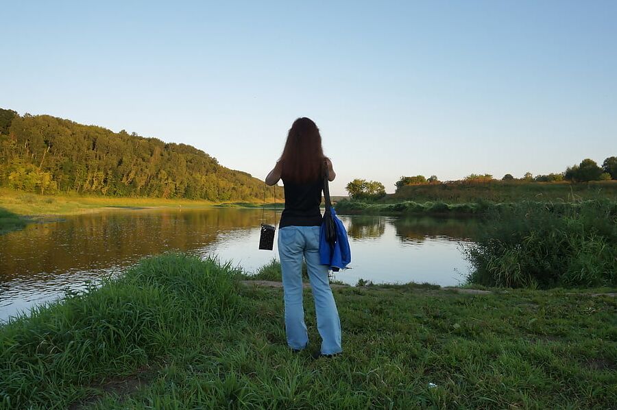 Upon Volga-river Golden Evening