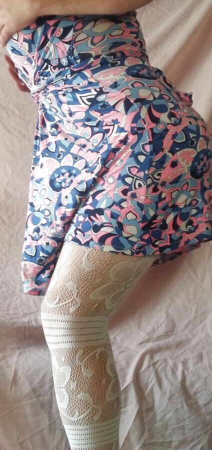 Sissy Boy Lovelaska and white lace legging