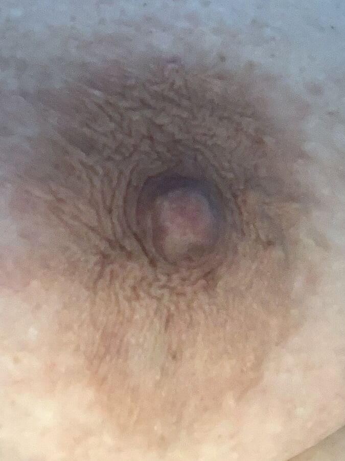 Anatomy of a big brown bbw nipple close up and natural