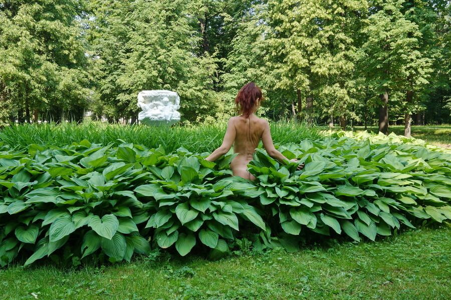 Naked in the grass