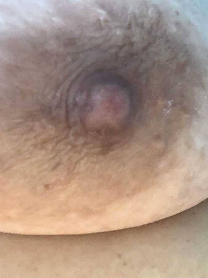 Anatomy of a big brown bbw nipple close up and natural