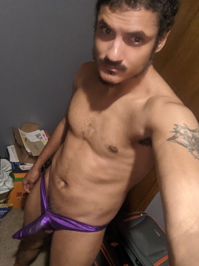 Me In A Sexy Purple Man Thong