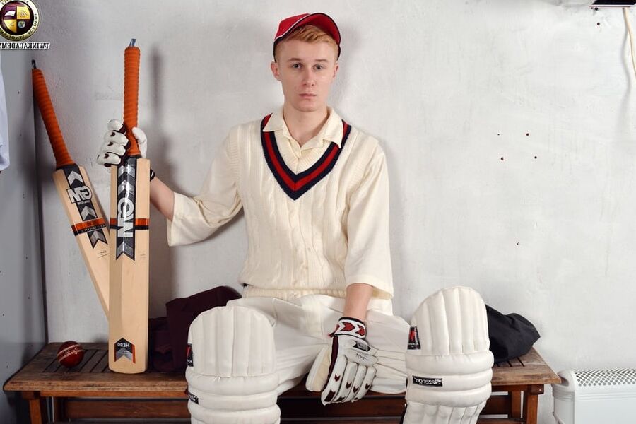Jacob shows off after the Cricket match