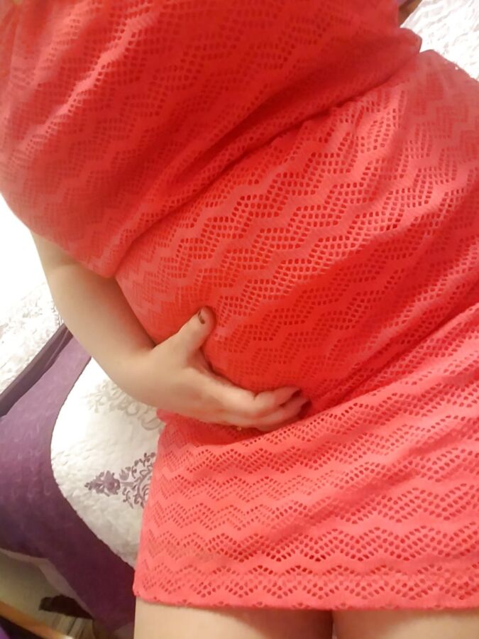Pantyhose and strap on hiding under my dress