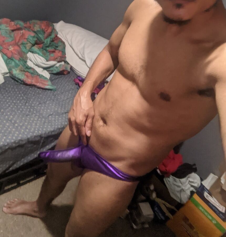 Me In A Sexy Purple Man Thong