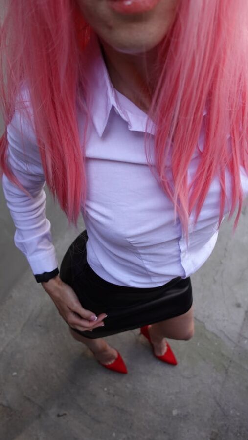 I put on a new skirt and undressed on camera