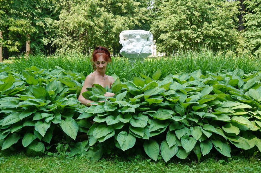Naked in the grass