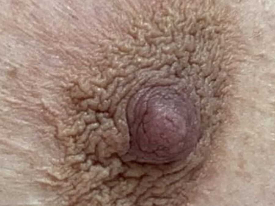 Anatomy of a big brown bbw nipple close up and natural