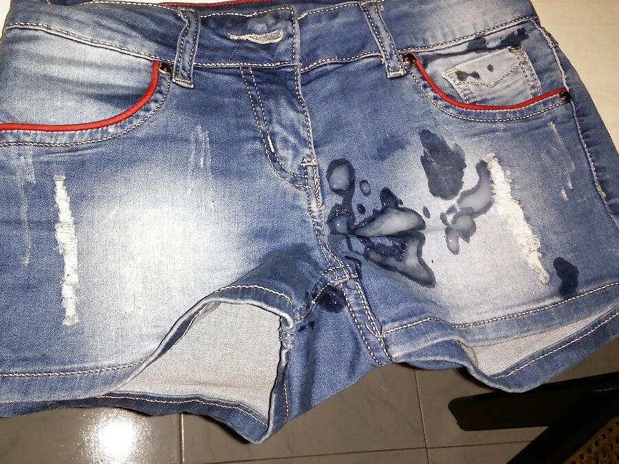 Jeans shorts and bra