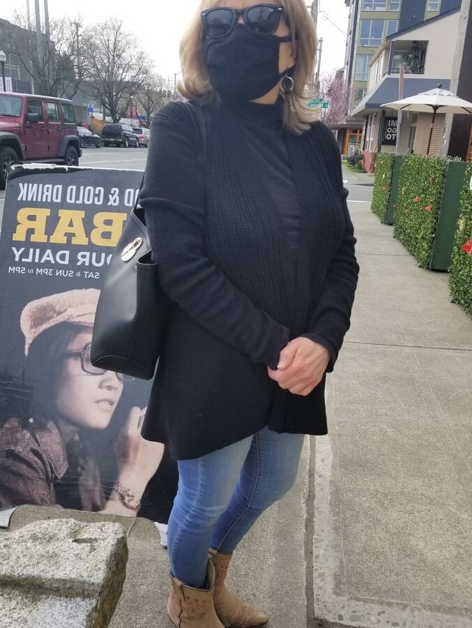Sexy Grandma Sex Star out in public