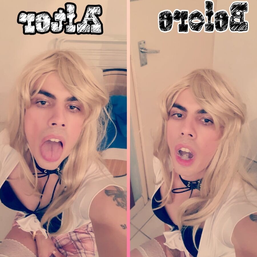 Naughty Me wearing wigs