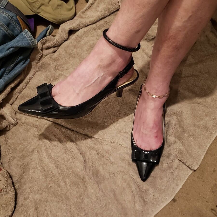 pedicure and cute kitten heels