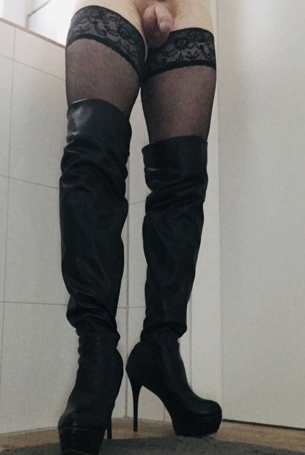 my lovely overknee high heels