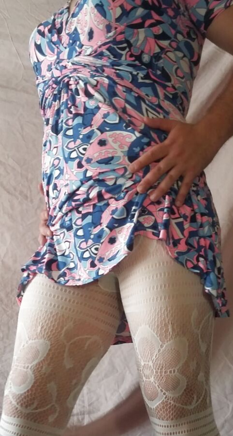 Sissy Boy Lovelaska and white lace legging