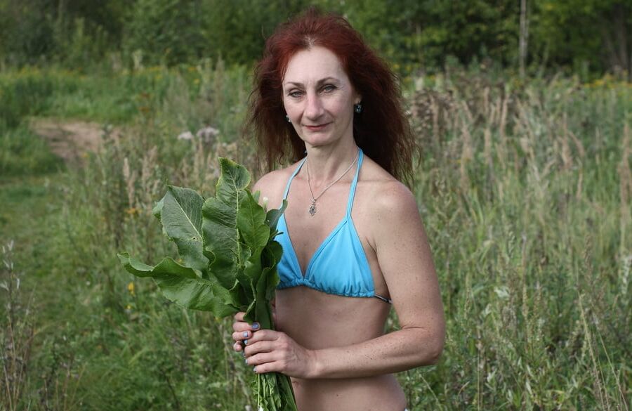 Woman and horseradish