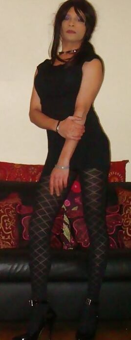 Beautiful Passable White CD Sissy in Purple Mini Dress
